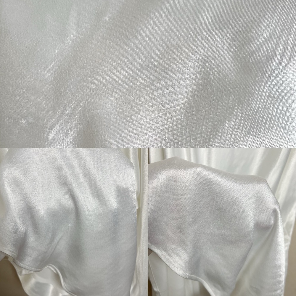 Bardot Slip Dress Large US 8 Mila Cowl Back Orchid White Midi Slit Satin Bridal - Picture 9 of 11